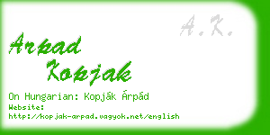 arpad kopjak business card